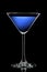 Silhouette of colorful martini glass on black
