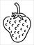 Silhouette coloring picture of a Strawberry