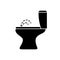 Silhouette combined toilet bidet with water jet. Outline icon of ceramic sanitary ware for bathroom. Black simple illustration.