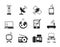 Silhouette communication and technology icons