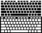 Silhouette Computer Keyboard Vector Isolated. Black and White Version