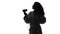 Silhouette of confident pretty lady blow drying her hair, haircare and beauty