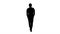 Silhouette Confident young adult man walking forwards and lookin
