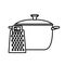 Silhouette cooking pot with grater