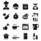 Silhouette Cooking, Restaurant icon set