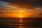 A silhouette of a cruise ship boat at the horizon seascape float