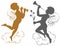 Silhouette Cupid with Trumpet Illustration for internet and mobile website