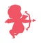 Silhouette of cupid valentine angel love child vector illustration.