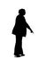 Silhouette of a Curvy Businesswoman Pointing at Something