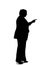 Silhouette of a Curvy Businesswoman Pointing at Something