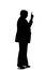 Silhouette of a Curvy Businesswoman Pointing at Something