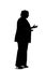 Silhouette of a Curvy Businesswoman Talking to Someone