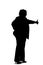 Silhouette of a Curvy Businesswoman with Thumbs Up