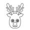 silhouette cute face reindeer animal