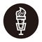 Silhouette of cute ice creams microphone for broadcast or podcast - cute ice cream microphone icon or logo