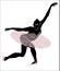 Silhouette of a cute lady, she is dancing ballet. The girl has a beautiful figure. Woman ballerina. Vector illustration