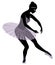 Silhouette of a cute lady, she is dancing ballet. The girl has a beautiful figure. The woman is a young slim and sexy ballet