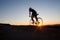 Silhouette of cyclist