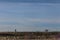 A silhouette of cyclist cycling in Rainham Marshes