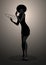 Silhouette of dancer and soul singer in the style of the sixties
