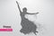 Silhouette of a dancing girl from triangle. Dancer woman