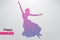 Silhouette of a dancing girl from triangle. Dancer woman