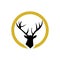 Silhouette of deer head with antlers isolated