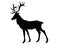 The silhouette of a deer. Stag with large horns. Wild animal