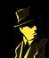 Silhouette of detective, cartoon