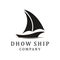 Silhouette of Dhow logo design. Dhow Or Ship Logo Design Inspiration Vector. Traditional Sailboat.