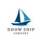 Silhouette of Dhow logo design. Dhow Or Ship Logo Design Inspiration Vector. Traditional SailTraditional Sailboat from Asia