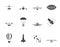 Silhouette different types of Aircraft Illustrations and icons