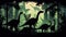 Silhouette of Dinosaurs in Jungle, Made with Generative AI