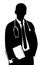 A silhouette of a doctor