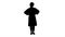 Silhouette Doctor woman with hands on hips, standing, relaxed an