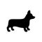 Silhouette of a dog of breed Pembroke Welsh Corgi