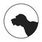 Silhouette of a dog head english mastiff