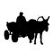 Silhouette,donkey and cart