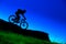 Silhouette of downhill mountain bike rider