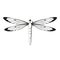 Silhouette dragonfly black pattern icon isolated on white background. Easy to scale to any size. Sign, Symbol, Logo. Vector