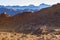 Silhouette dromedar camel on the background of the mountain of St. Moses, Egypt, Sinai