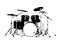silhouette drums percussion musical instrument orchestra jazz rock play music vector image