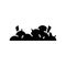 Silhouette Dust heap. Pile with sticking hair, small debris. Outline black icon of house mud or litter. Flat isolated vector