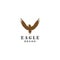 Silhouette of eagle, phoenix, hawk symbol stock illustration