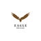 Silhouette of eagle, phoenix, hawk symbol stock illustration