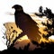 Silhouette Of Eagle At Sunset. Generative AI