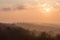 The silhouette of the Eastnor obelisk monument