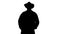 Silhouette Elderly caucasian man farmer agronomist in cowboy hat smiling to camera.