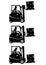 Silhouette of electric compact indoor forklift.