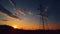 Silhouette of Electric Pylon and Power line in sunset, Time Lapse